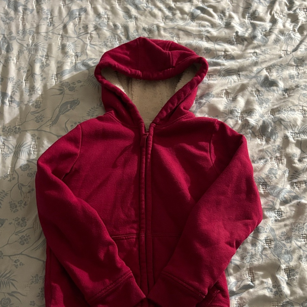 Wonder Nation Vibrant Red Kids Hoodie Girl M 7/8